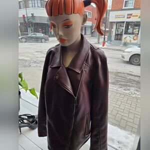Devoted  Maroon Faux Leather Jacket